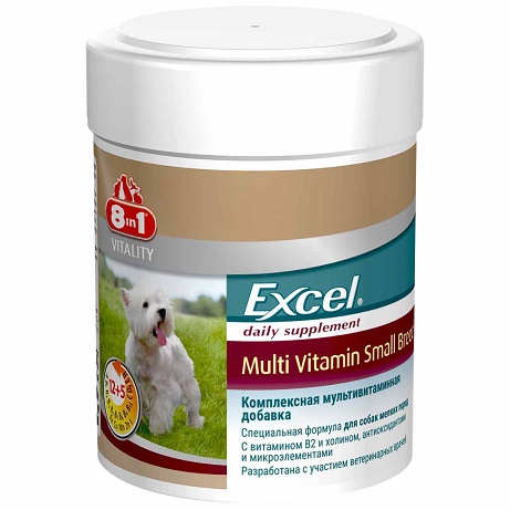 8in1 Excel Multi Vitamin Small Breed Мультивитамины для взрослых собак мелких пород, 70 таб.
