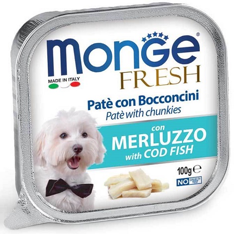 Monge DOG Fresh Консервы для собак треска, 100 гр