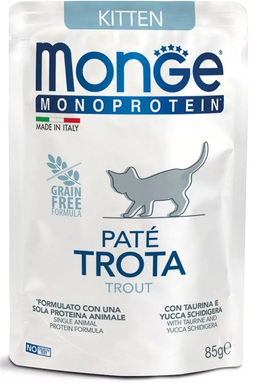 Monge CAT Monoprotein Pouch  Паучи д/котят форель, 85 гр