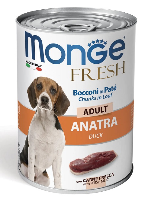 Monge DOG Fresh Консервы для собак мясной рулет утка, 400 гр