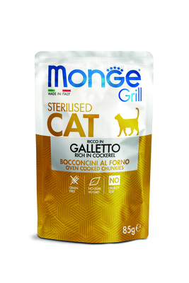 Monge CAT Grill Pouch  Паучи д/стерилизованных кошек, итальянская курица, 85 гр