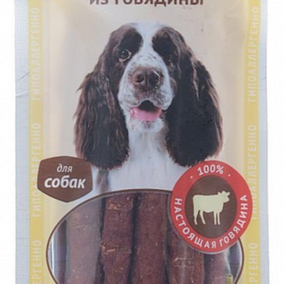 ДЕРЕВЕНСКИЕ ЛАКОМСТВА для собак средних пород КОЛБАСКИ мясные из говядины, 45 гр (79711298)