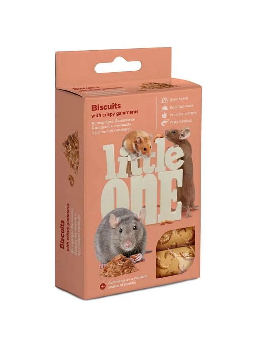 Little One Бисквиты для хомяков, крыс, мышей и песчанок Хрустящий гаммарус, 5шт*7гр