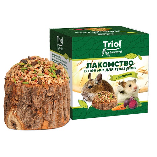 TRIOL Standard лакомство в пеньке с овощами для грызунов, 70 гр