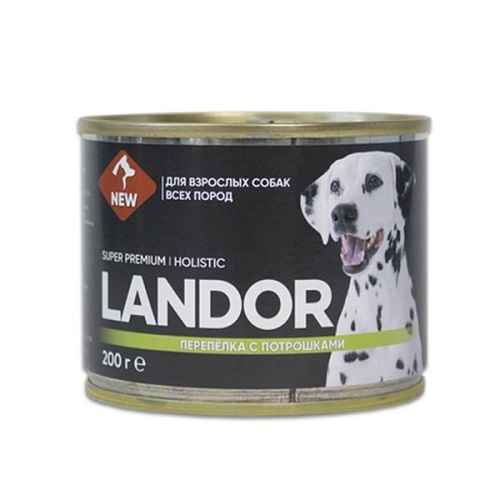 Landor д/собак Перепелка с потрошками, 0,4 кг