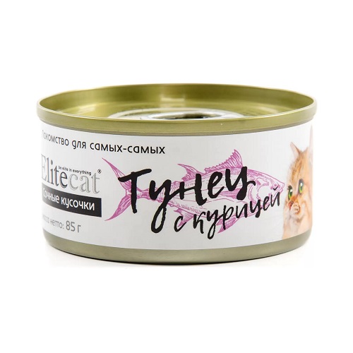ELITECAT Консервы для кошек Тунец с курицей, 85 гр