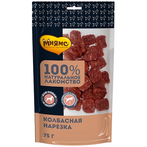 МНЯМС Колбасная нарезка, для собак, 75 гр