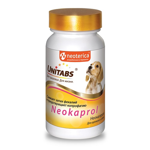 Unitabs Neokaprol для щенков и собак от поедания фекалий, 100 табл.