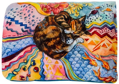 Матрац "СНЫ", рисунок-кошка, мебельная ткань