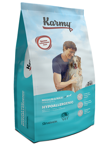 KARMY Dog Hypoallergenic Medium/Maxi, ЯГНЕНОК