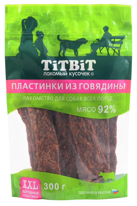 TITBIT Пластинки из говядины XXL, 300 гр