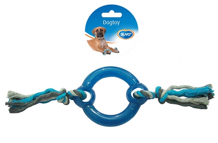 DUVO+ Игрушка для собак резиновая Кольцо с веревками, 30 см