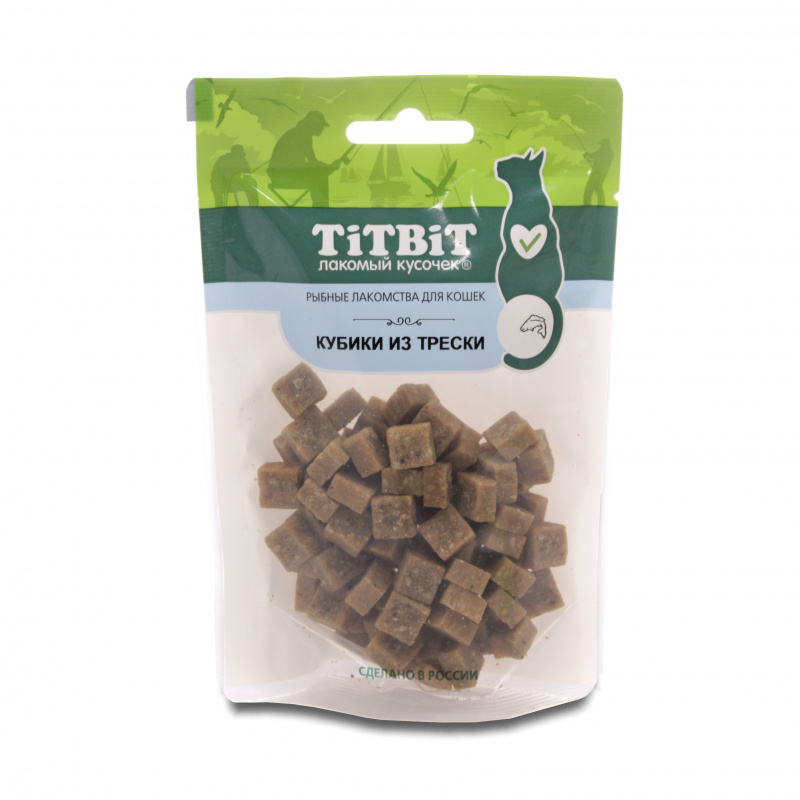 TITBIT КУБИКИ ИЗ ТРЕСКИ для кошек, 60 гр.
