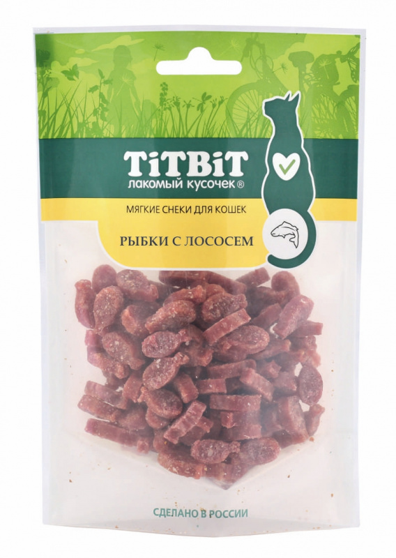 TITBIT Рыбки с ЛОСОСЕМ, для кошек 50 гр.