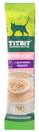 TITBIT Крем-суп с кусочками Кролика, для кошек, 10 гр
