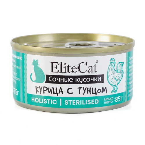 ELITECAT Консервы для кошек Курица с тунцом, 85 гр