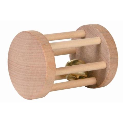 TRIXIE Игрушка для грызунов "Барабан" с колокольчиком, дерево