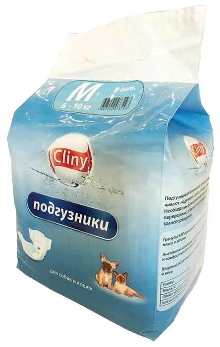 CLINY Подгузники для кошек и собак, 1 штука