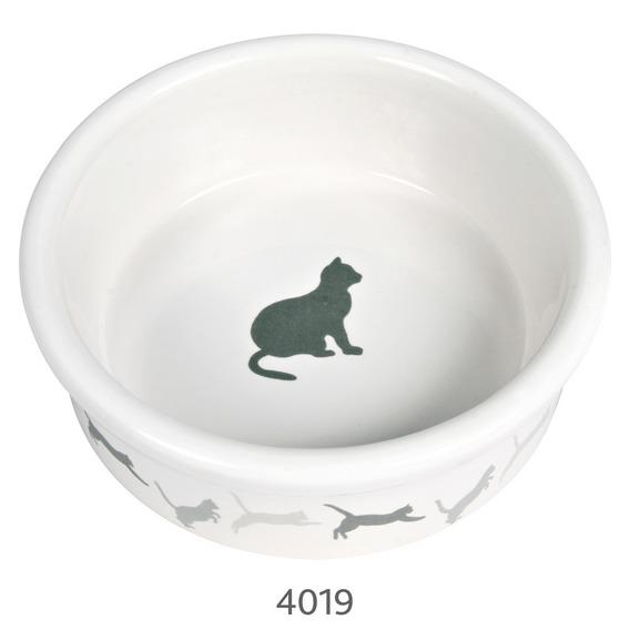 TRIXIE 4019 Миска керамическая с рисунком "Кошка", 250 мл*11 см (цвета в ассортименте)
