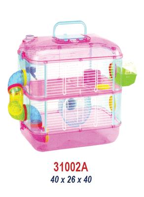 TRIOL 31002А Клетка для грызунов с переходом 2-этажная, 40*26*40 см (цвета в ассортименте)