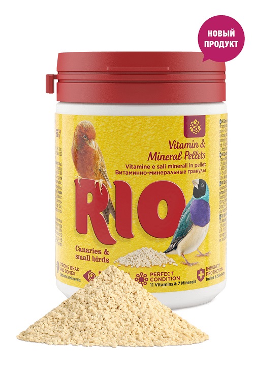 RIO Витаминно-минеральные гранулы для канареек, экзотов и др,мелких птиц, 120 гр.