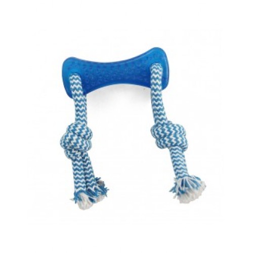 TRIOL 12191014 Игрушка для собак из термопластической резины КОСТЬ С ВЕРЕВКОЙ, 85*250 мм
