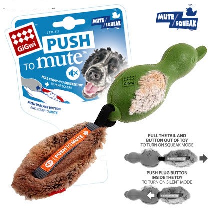 Gigwi 75333 Утка с отключаемой пищалкой, зеленая