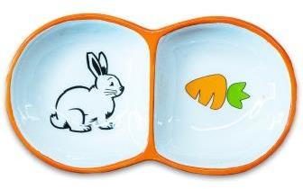 КерамикАрт Миска для грызунов двойная, 2*50 мл, оранжевая