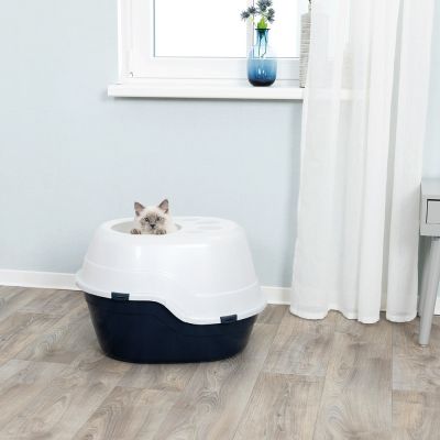 TRIXIE 40330 Туалет для кошек Luiz с верхним входом 63*42*49 см, темно-синий
