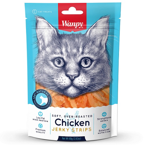 WANPY CAT Мягкая вяленая соломка из курицы, 80 гр