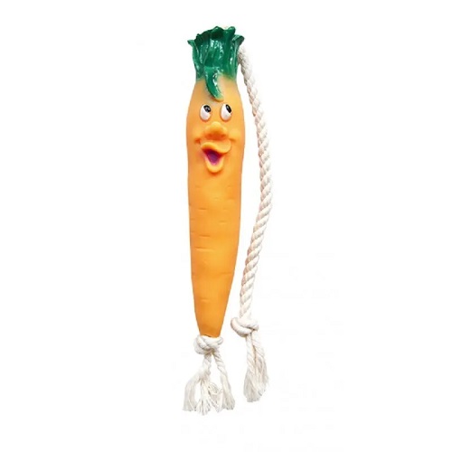 ЗООНИК 16498 Игрушка для собак Морковь на веревке, 21 см