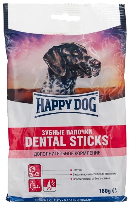 Happy Dog Зубные палочки для собак, мясо и злаки, 180 гр