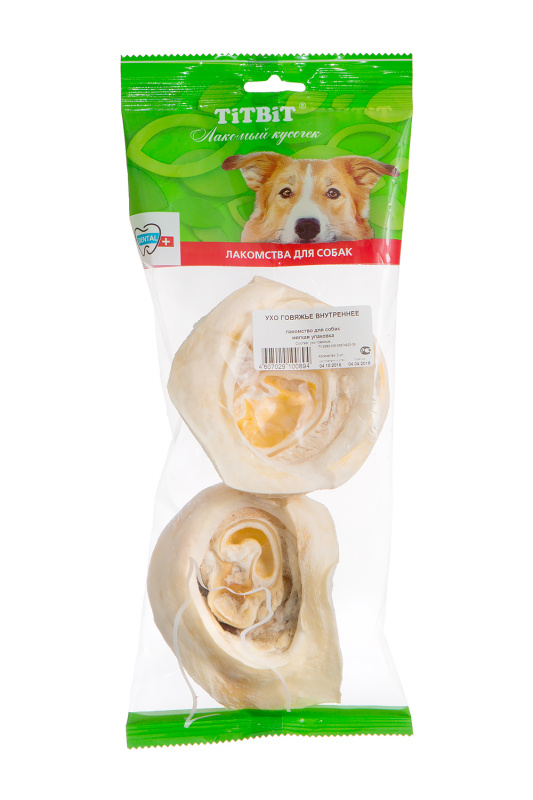 TITBIT УХО ГОВЯЖЬЕ ВНУТРЕННЕЕ - мягкая упаковка