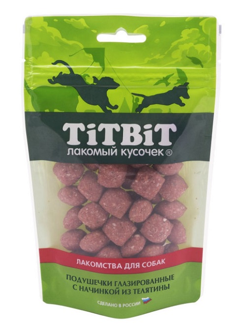 TITBIT ПОДУШЕЧКИ ГЛАЗИРОВАННЫЕ с начинкой из ТЕЛЯТИНЫ, 100 гр.