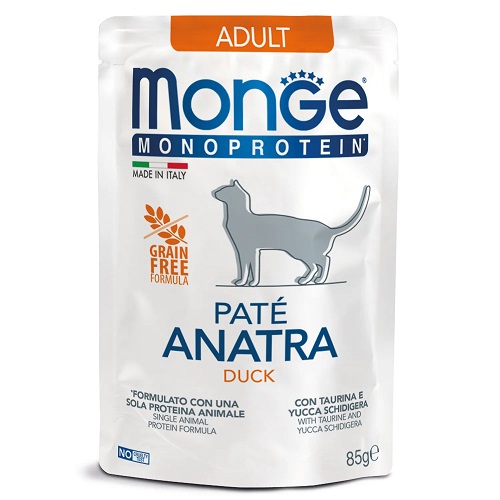 Monge CAT Monoprotein Pouch  Паучи д/кошек утка, 85 гр