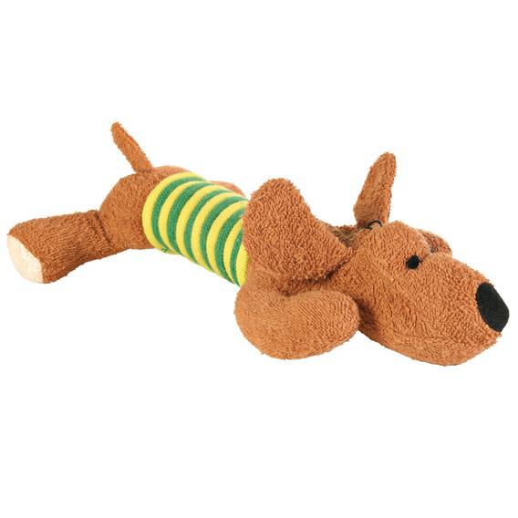 TRIXIE 35892 Игрушка "Собака" из махровой ткани, коричневая, со звуком, 28 см
