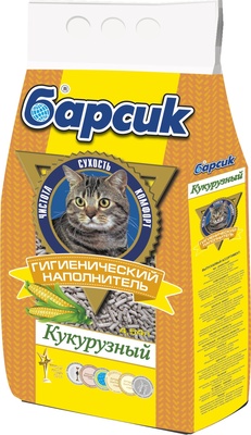 БАРСИК Наполнитель КУКУРУЗНЫЙ, 4,54 л
