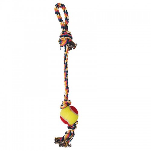 TRIOL 12111030 Веревка цветная с мячом с двумя узлами, 43см 130 - 140 гр.