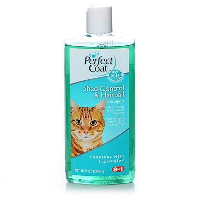 8 IN 1 Perfect Coad Shed Control&Hairball Shampoo Шампунь для кошек против линьки и колтунов, 295 мл