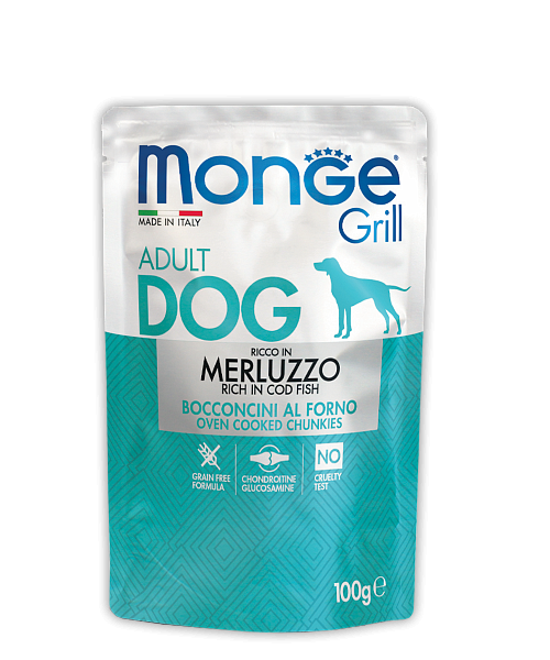 Monge DOG Grill Паучи для собак треска, 100 гр