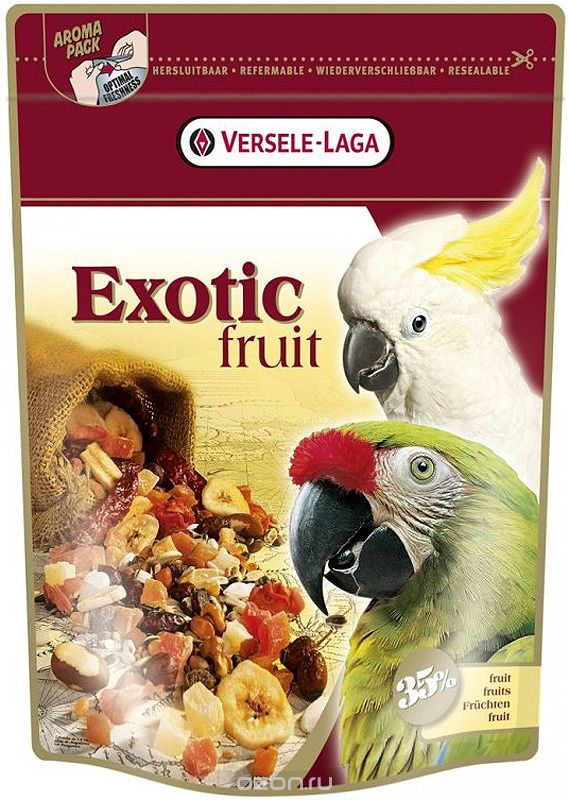 VERSELE-LAGA Корм для крупных попугаев с фруктами Exotic Fruits, 600 гр.