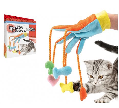 CAMON Игрушка для кошек Флисовая перчатка с игрушками (6шт)
