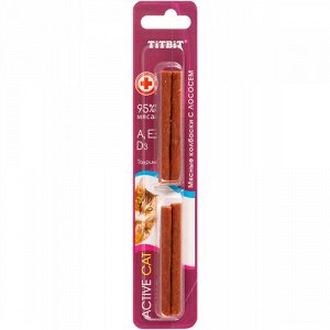 TITBIT Колбаски мясные для Кошек с лососем, 14 гр