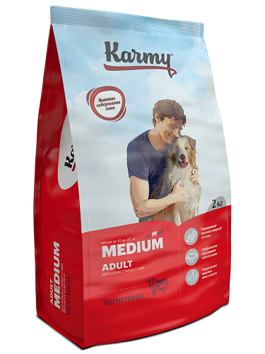 KARMY Dog Medium Adult , Телятина