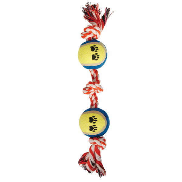 TRIOL 12111019 Веревка цветная, 3 узла, 2 мяча (250 - 260 гр.)