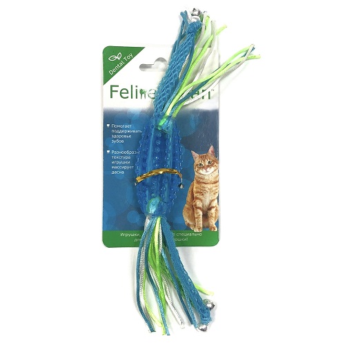 FELINEClean WB23547 Игрушка для кошек Dental Конфетка прорезыватель с лентами, резина