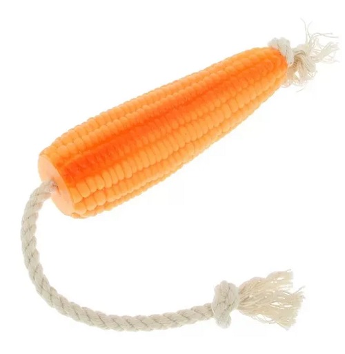 ЗООНИК Игрушка для собак Кукуруза на веревке,  15 см