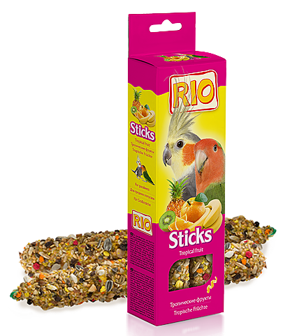 RIO Палочки для средних попугаев с тропическими фруктами, 2шт*75 гр