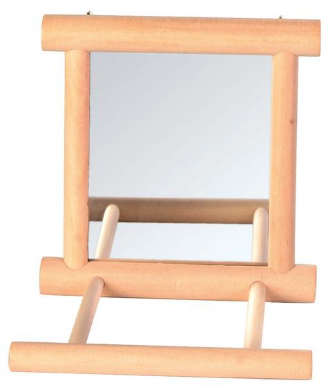 TRIXIE 5861 Деревянное зеркало с жердочкой, 9*9 см