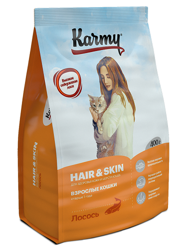 KARMY Cat Hair & Skin, Лосось